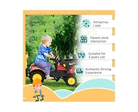 Yobtop 3-in-1 Kids Ride On Excavator Bulldozer Pedal Car Ride-On Toy, 77 lbs Capacity, Ages 3+