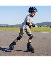 Sugift Youth Inline Skates Expandable 4 Sizes with Self-Powered Led Wheels and Toe Shield Ages 7-9