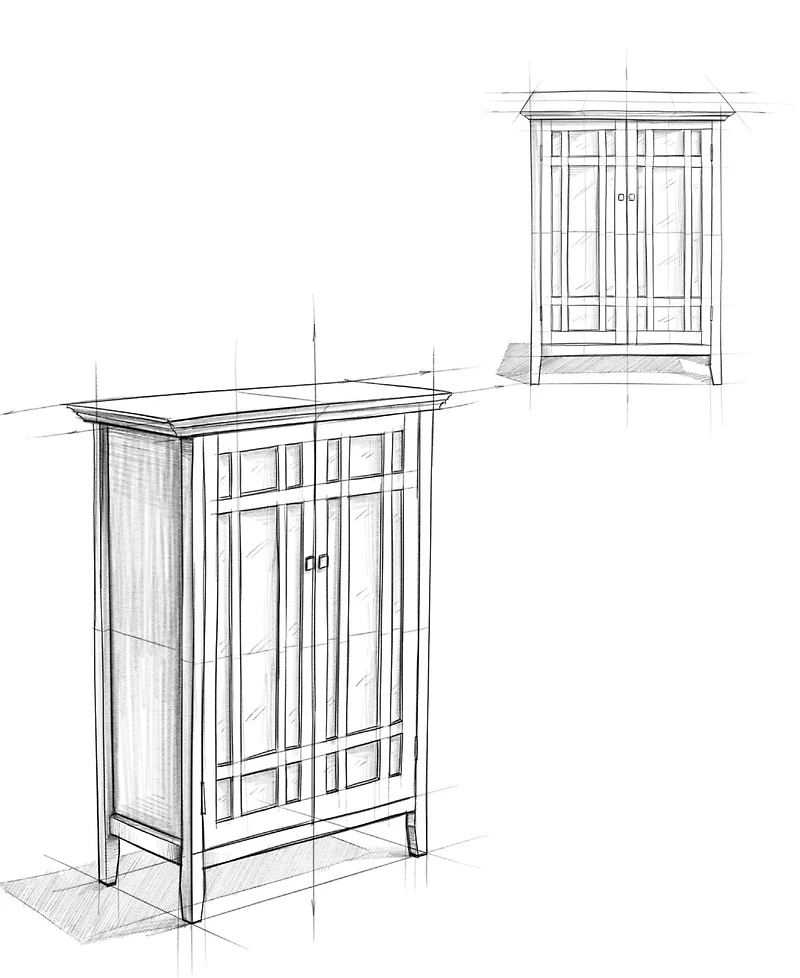 Simpli Home Bedford Solid Wood Medium Storage Cabinet