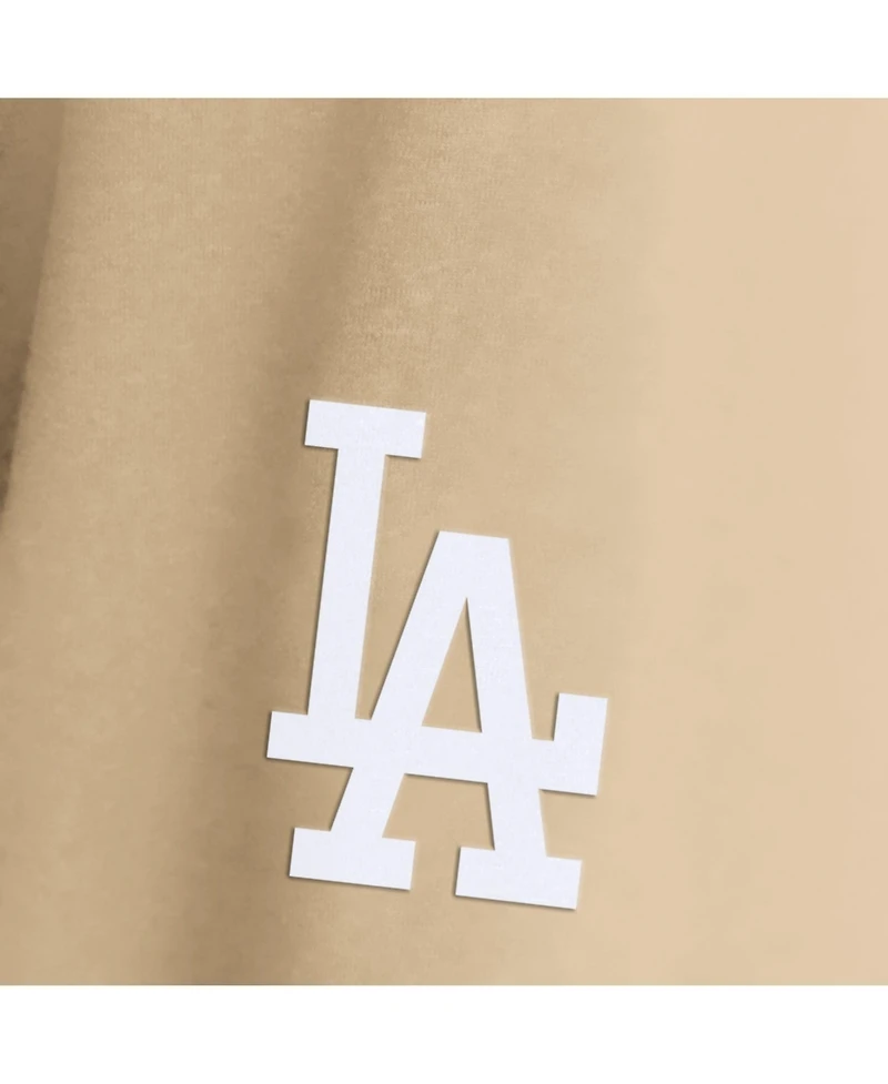 Fanatics Men's Khaki Los Angeles Dodgers ClutchLong sleeves Hooded T-Shirt