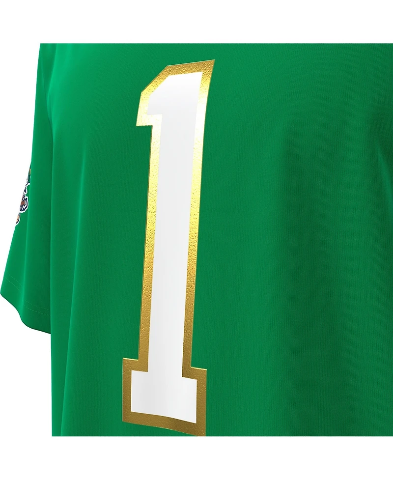 Under Armour Big Boys and Girls 1 Kelly Green Notre Dame Fighting Irish Alternate Wear Replica Football Jersey
