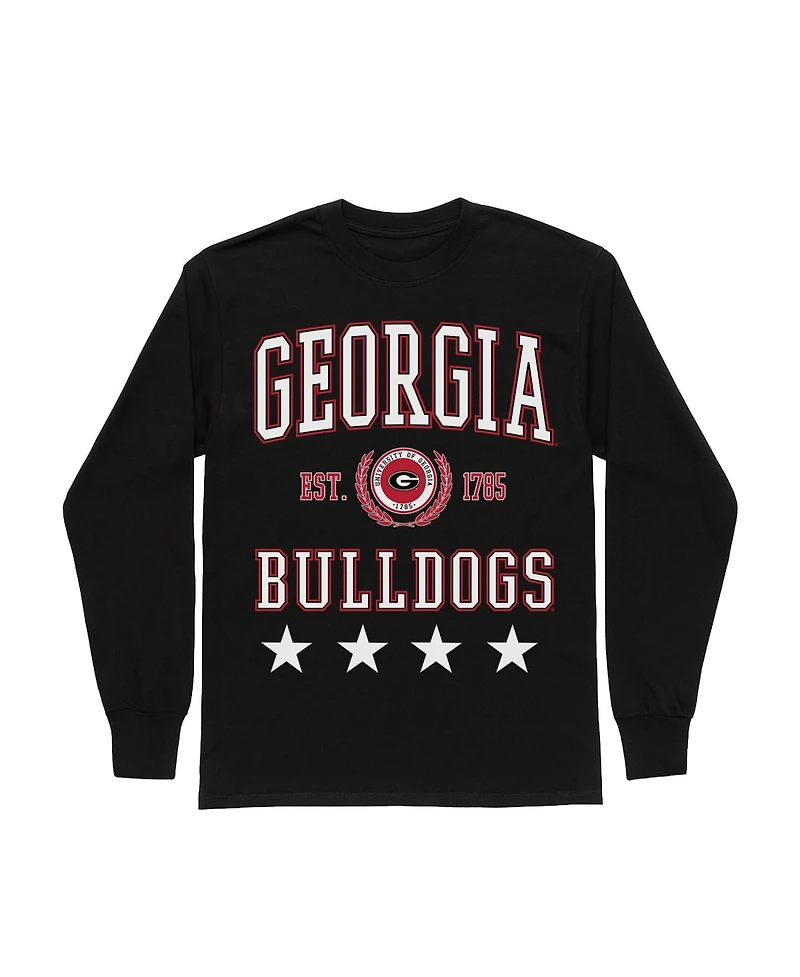 Gameday Couture Women's Black Georgia Bulldogs Oversized Everyday StarLong sleeves T-Shirt