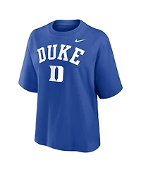Nike Women's Royal Duke Blue Devils Arch Logo Boxy T-Shirt