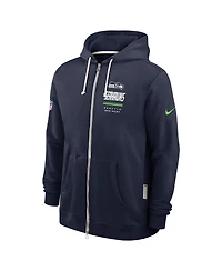 Nike Men's College Navy Seattle Seahawks Sideline Standard Issue Quarterback Scramble Dri-fit Full-Zip Hoodie