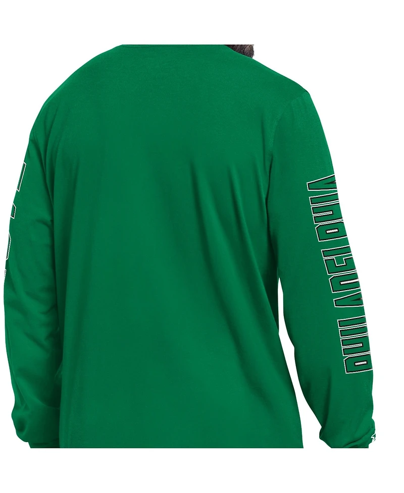 Starter Men's Kelly Green Philadelphia Eagles Clutch Hit Ii Logo Long-Sleeve T-Shirt