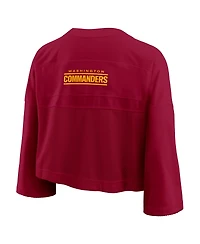 Nike Women's Burgundy Washington Commanders Rewind Cropped Mesh Dri-fit Fashion Jersey
