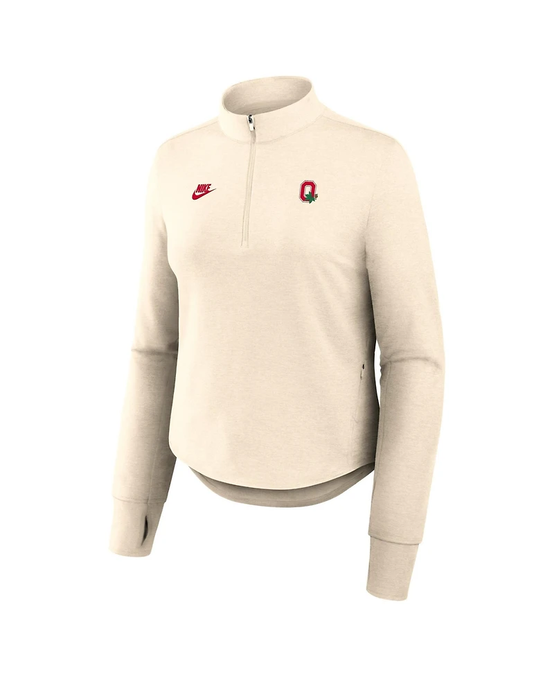 Nike Women's Natural Ohio State Buckeyes Legacy Swift Dri-fit Half-Zip Pullover Sweatshirt