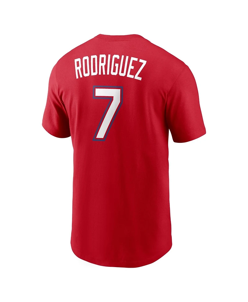 Nike Men's Ivan Rodriguez Red Texas Rangers Cooperstown Collection Name Number T-Shirt