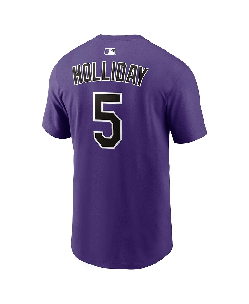 Nike Men's Matt Holliday Purple Colorado Rockies Cooperstown Collection Name Number T-Shirt