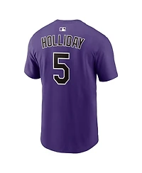 Nike Men's Matt Holliday Purple Colorado Rockies Cooperstown Collection Name Number T-Shirt