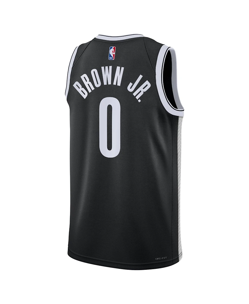 Nike Men's and Women's Mikel Brown Jr. Black Brooklyn Nets Swingman Icon Edition-Jersey