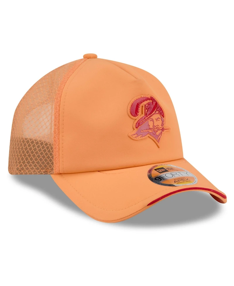 New Era Men's Orange Tampa Bay Buccaneers 2026 Sideline Throwback Apex 9FORTY Adjustable Trucker Hat