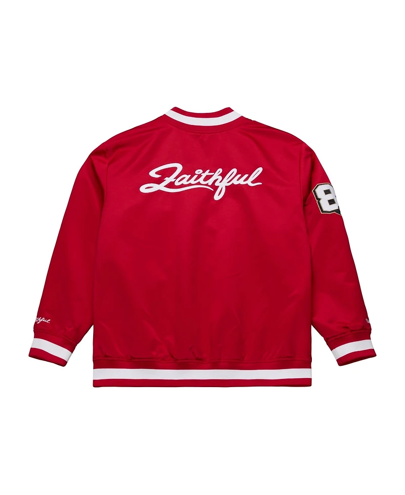 Mitchell & Ness Men's Scarlet San Francisco 49ers 80th Anniversary Heavyweight Satin Full-Snap Jacket
