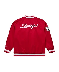 Mitchell & Ness Men's Scarlet San Francisco 49ers 80th Anniversary Heavyweight Satin Full-Snap Jacket