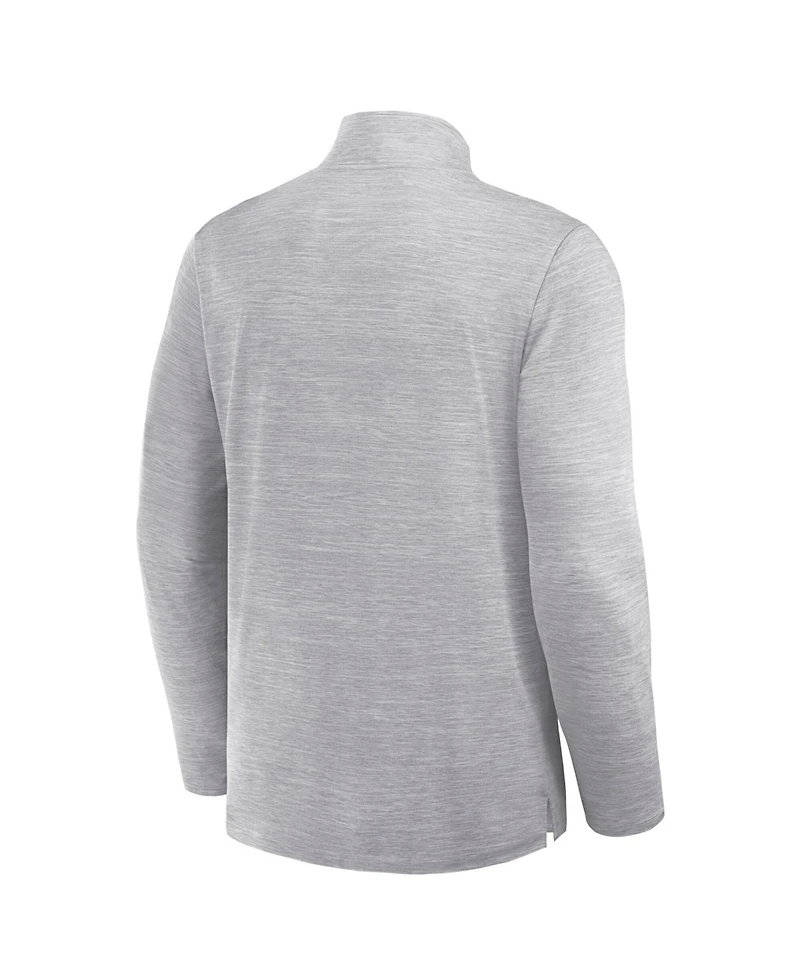 Fanatics Men's Heather Gray Dallas Stars Clutch Boarding Poly Quarter-Zip Pullover Sweatshirt