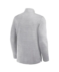 Fanatics Men's Heather Gray Dallas Stars Clutch Boarding Poly Quarter-Zip Pullover Sweatshirt