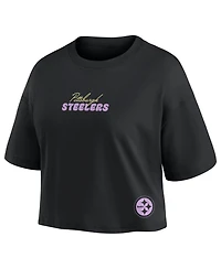 Fanatics Women's T.j. Watt Black Pittsburgh Steelers Fashion Cropped T-Shirt