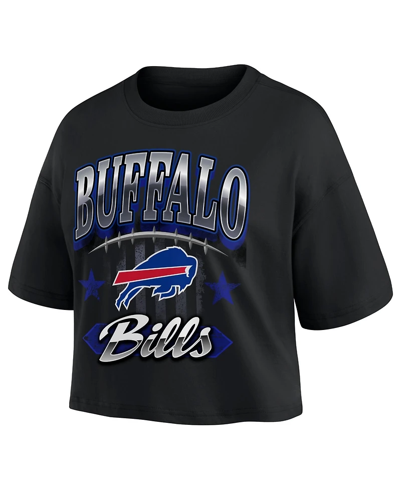 Fanatics Women's Black Buffalo Bills Americana Cropped T-Shirt