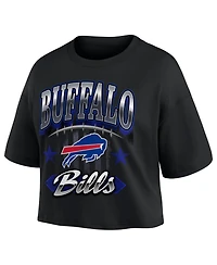 Fanatics Women's Black Buffalo Bills Americana Cropped T-Shirt