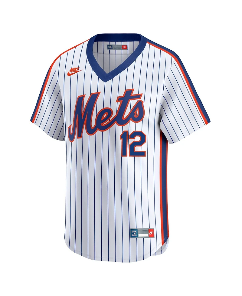 Nike Men's Francisco Lindor White New York Mets Throwback Cooperstown Collection Limited Jersey