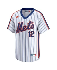 Nike Men's Francisco Lindor White New York Mets Throwback Cooperstown Collection Limited Jersey