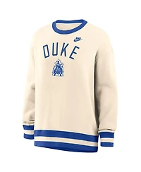 Nike Women's Natural Duke Blue Devils Oversized Legacy Arch Phoenix Sweatshirt