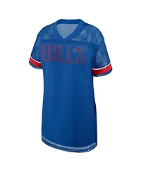 Fanatics Women's Royal Buffalo Bills Oversized Team First Deep Route Mesh V-Neck Dress