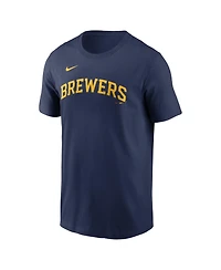 Nike Men's Jackson Chourio Navy Milwaukee Brewers Name Number T-Shirt
