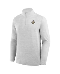 Fanatics Men's Heather Gray New Orleans Saints Clutch Quarter-Zip Pullover Sweatshirt