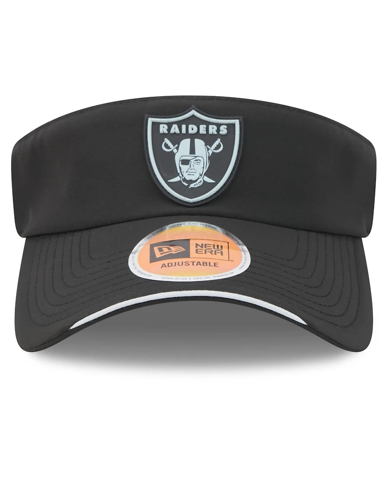 New Era Men's Black Las Vegas Raiders 2026 Sideline Adjustable Visor Hat