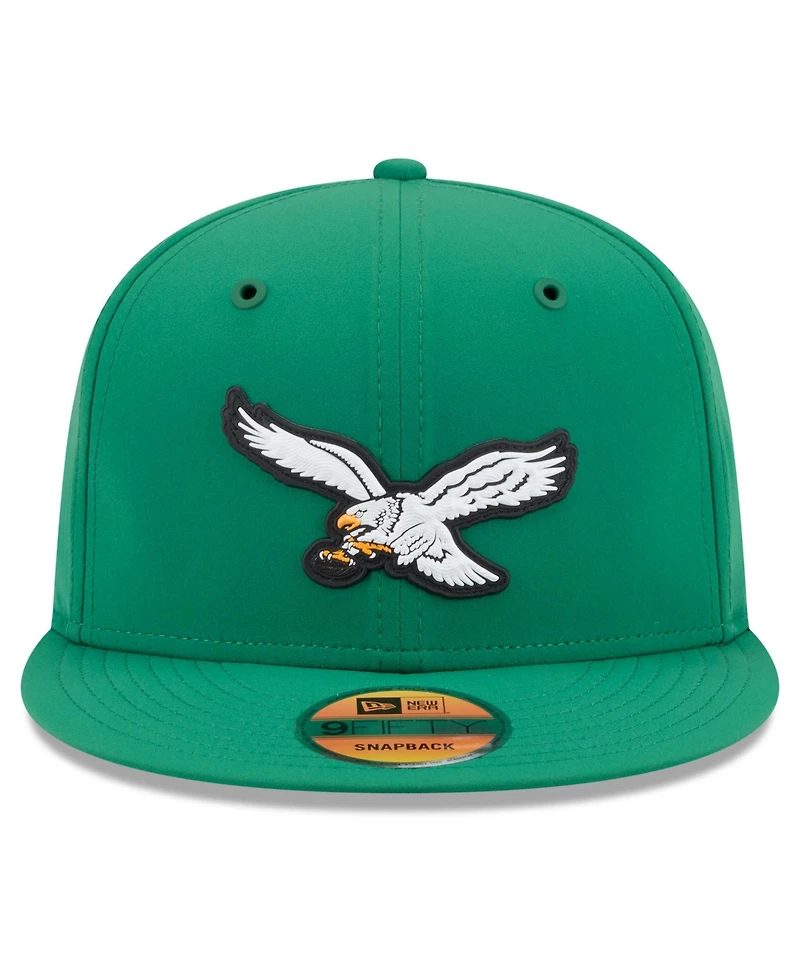 New Era Men's Kelly Green Philadelphia Eagles 2026 Sideline Throwback 9FIFTY Snapback Hat