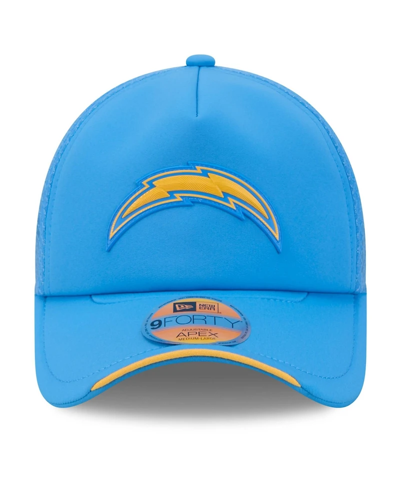 New Era Men's Powder Blue Los Angeles Chargers 2026 Sideline Apex 9FORTY Adjustable Trucker Hat