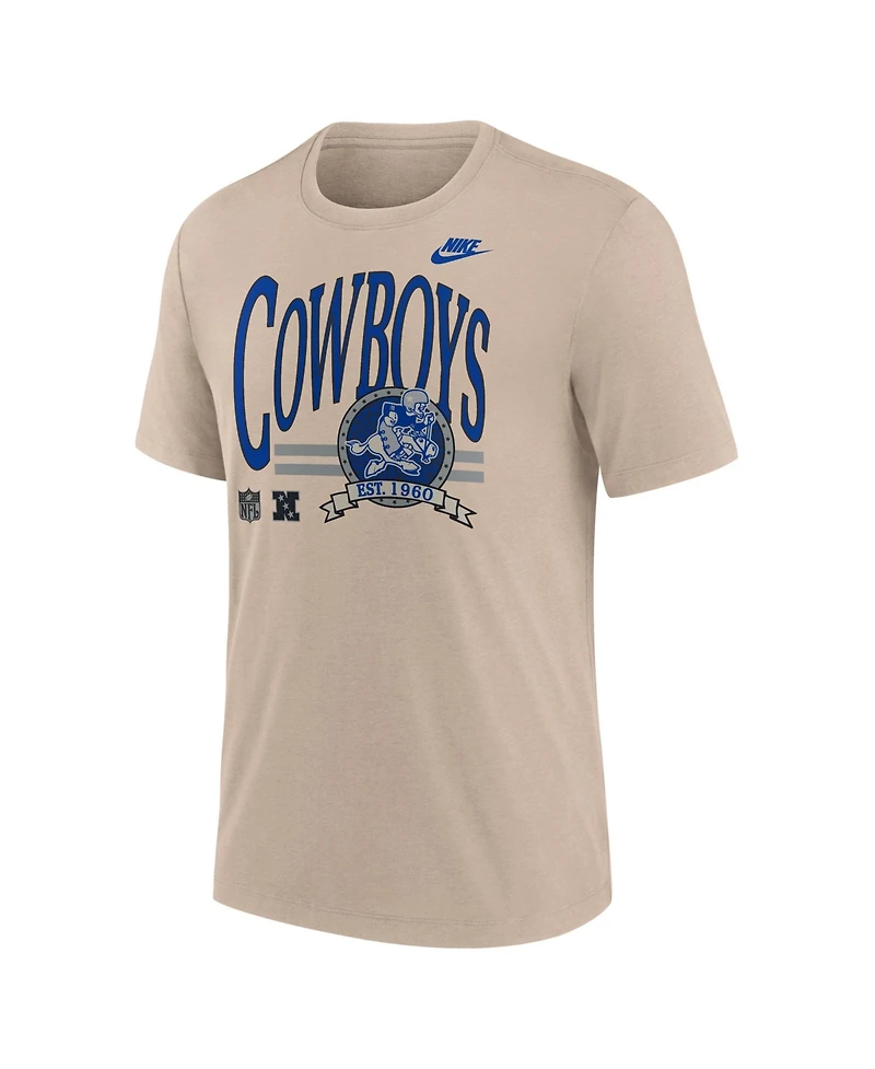 Nike Men's Sand Dallas Cowboys Rewind Tri-Blend T-Shirt