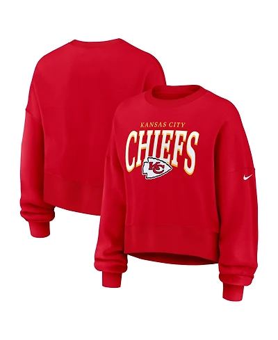 Nike Women's Red Kansas City Chiefs Oversized Phoenix Fleece Sweatshirt
