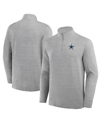 Fanatics Men's Heather Gray Dallas Cowboys Clutch Quarter-Zip Pullover Sweatshirt