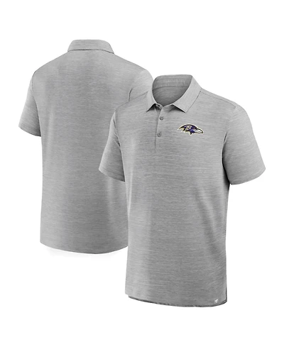Fanatics Men's Heather Gray Baltimore Ravens Clutch Polo Shirt
