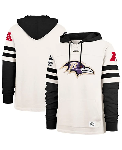 47 Brand Men's Cream Baltimore Ravens Split Zone Cornerback Duo Lacer Hoodie