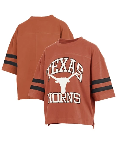 Pressbox Women's Texas Orange Longhorns Wayne Tyler Cropped T-Shirt