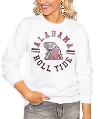 Gameday Couture Women's White Alabama Crimson Tide Oversized Days Perfect Crew Sweatshirt