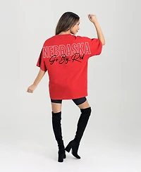 Gameday Couture Women's Scarlet Nebraska Huskers Oversized Back at Ya T-Shirt