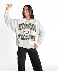 Gameday Couture Women's Arctic Camo Pittsburgh Steelers Whiteout Oversized Premium Fleece Sweatshirt