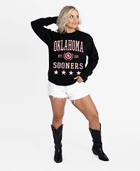 Gameday Couture Women's Black Oklahoma Sooners Oversized Everyday StarLong sleeves T-Shirt