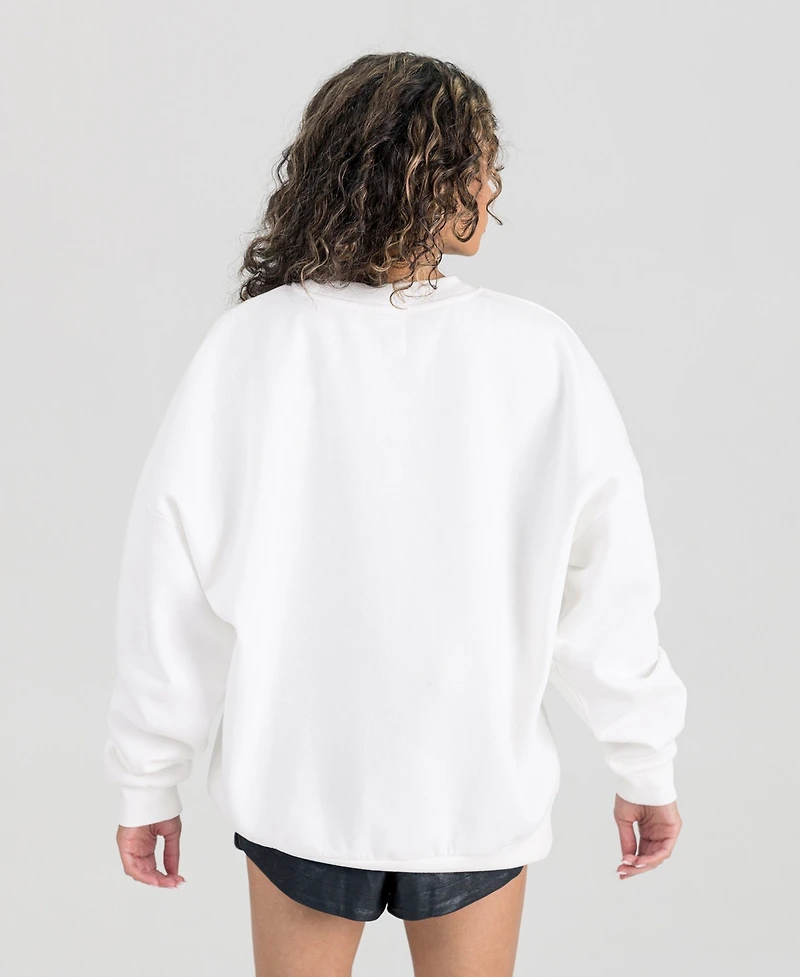Gameday Couture Women's White Seattle Seahawks Classic Sunday Drives Oversized Premium Fleece Pullover Sweatshirt