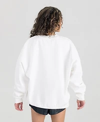 Gameday Couture Women's White Seattle Seahawks Classic Sunday Drives Oversized Premium Fleece Pullover Sweatshirt