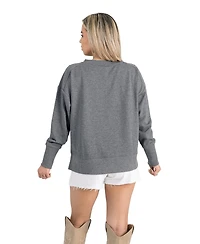 Gameday Couture Women's Gray Houston Texans French Terry V-Neck Pullover Sweatshirt
