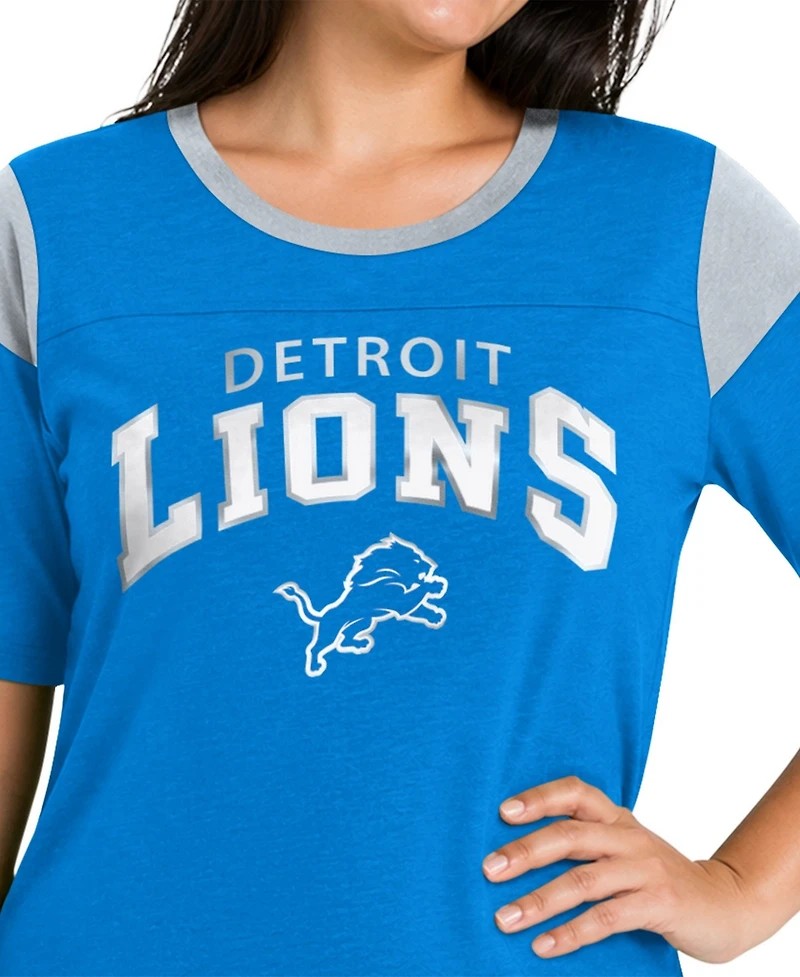 Starter Women's Blue Detroit Lions Plus Linebacker Slub T-Shirt