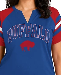 Starter Women's Royal Buffalo Bills Plus Throwback Game On Notch Neck Raglan T-Shirt