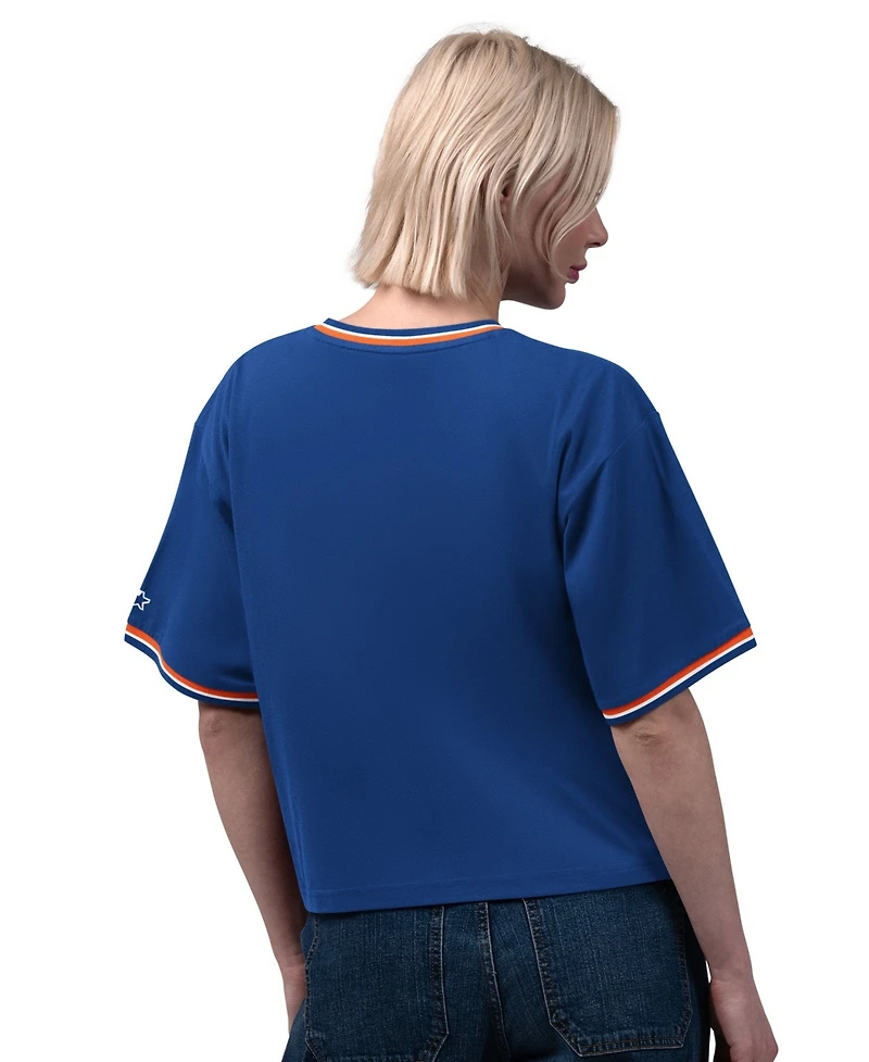 Starter Women's Royal Denver Broncos Ace Cropped T-Shirt