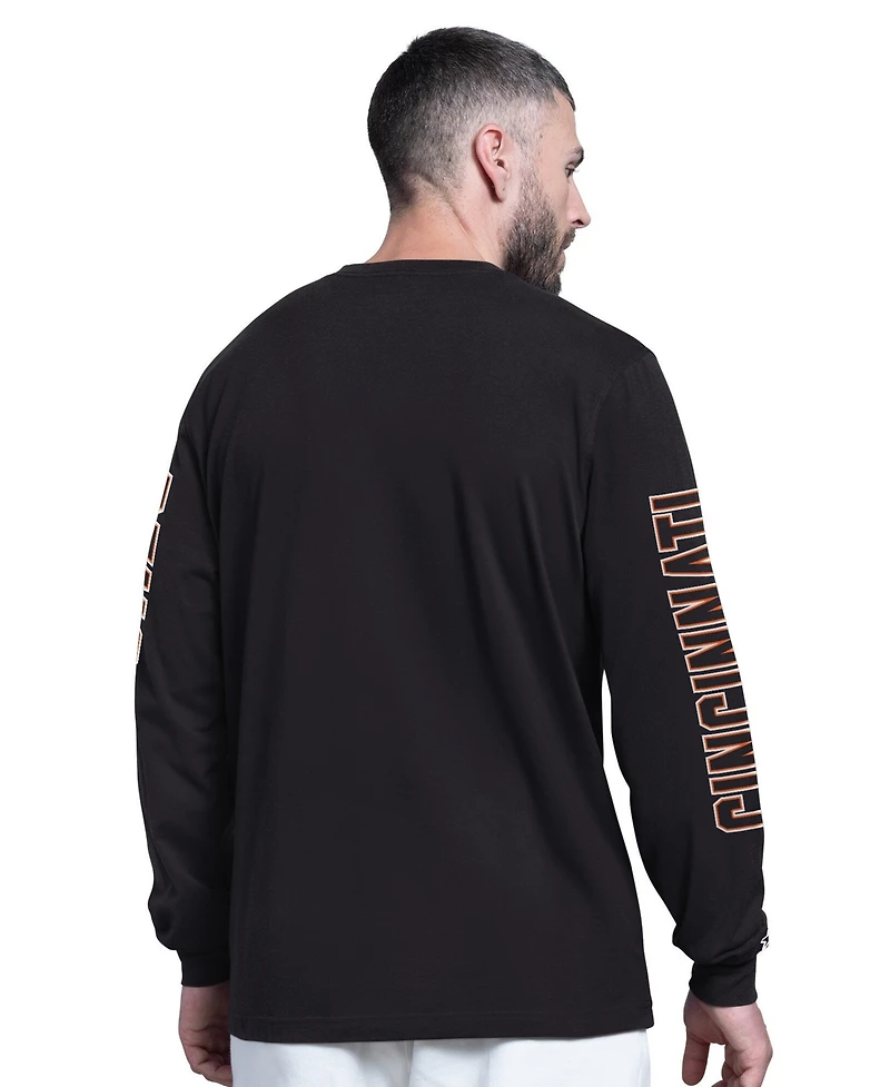 Starter Men's Black Cincinnati Bengals Clutch Hit Ii Long-Sleeve T-Shirt