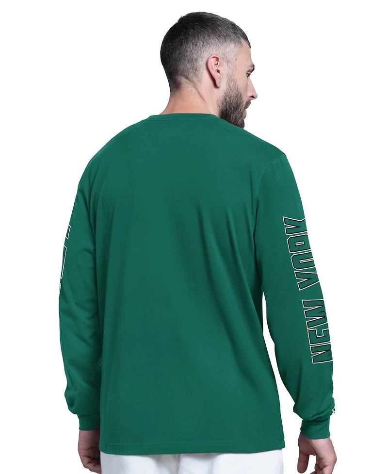 Starter Men's Green New York Jets Clutch Hit Ii Long-Sleeve T-Shirt